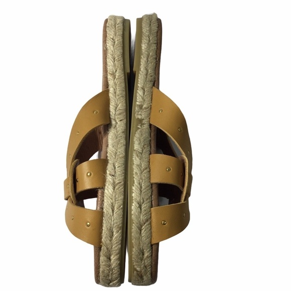 Calzados Picon Flat Sandals Mustard Leather Sz 6.5 - Picture 3 of 10